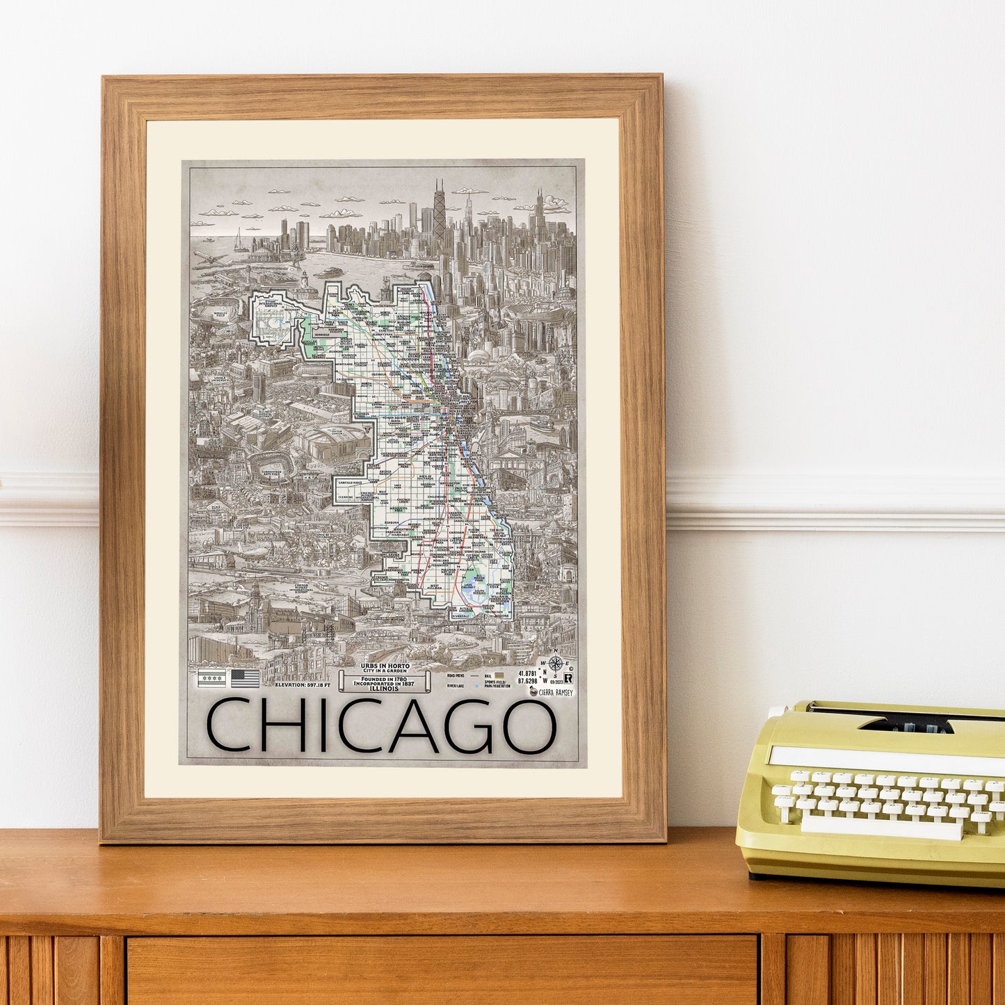 Hand Drawn Map of Chicago