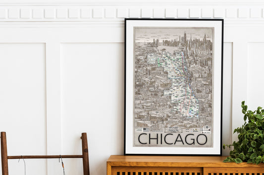 Hand Drawn Map of Chicago